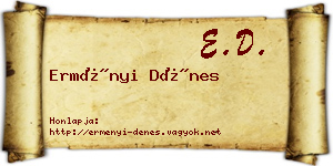 Erményi Dénes névjegykártya
