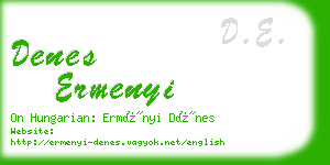 denes ermenyi business card